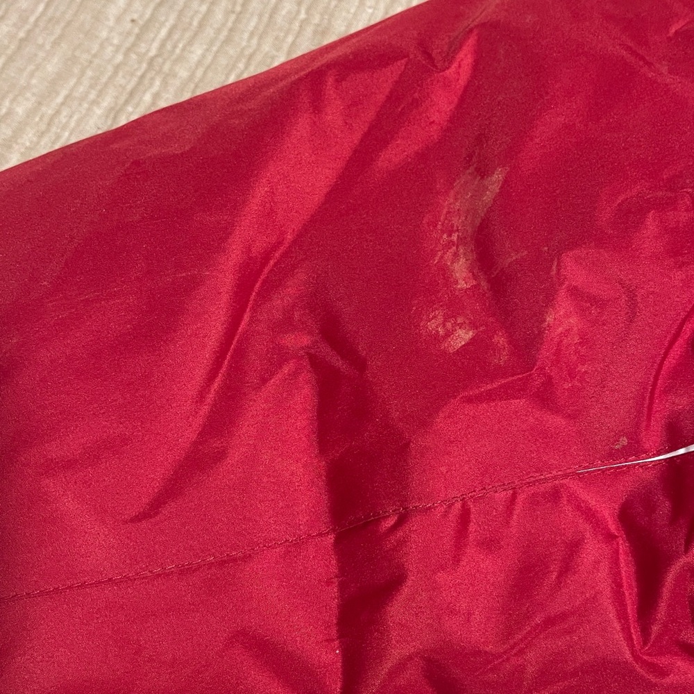 Red Puffer Jacket with double zipper revealing inner shell jacket - Picture 11 of 12